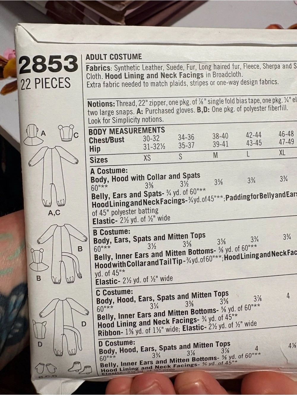 BN UNCUT SIMPLICITY 2583 A ADULT HALLOWEEN COSTUMES SEWING PATTERNS